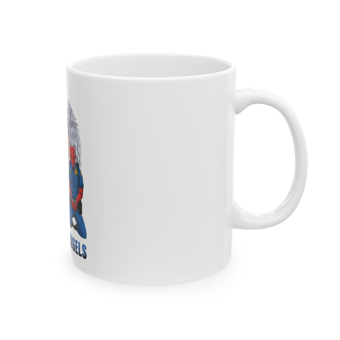 Good Cop Bad Cop Halo Donut White Mug (11oz, 15oz)