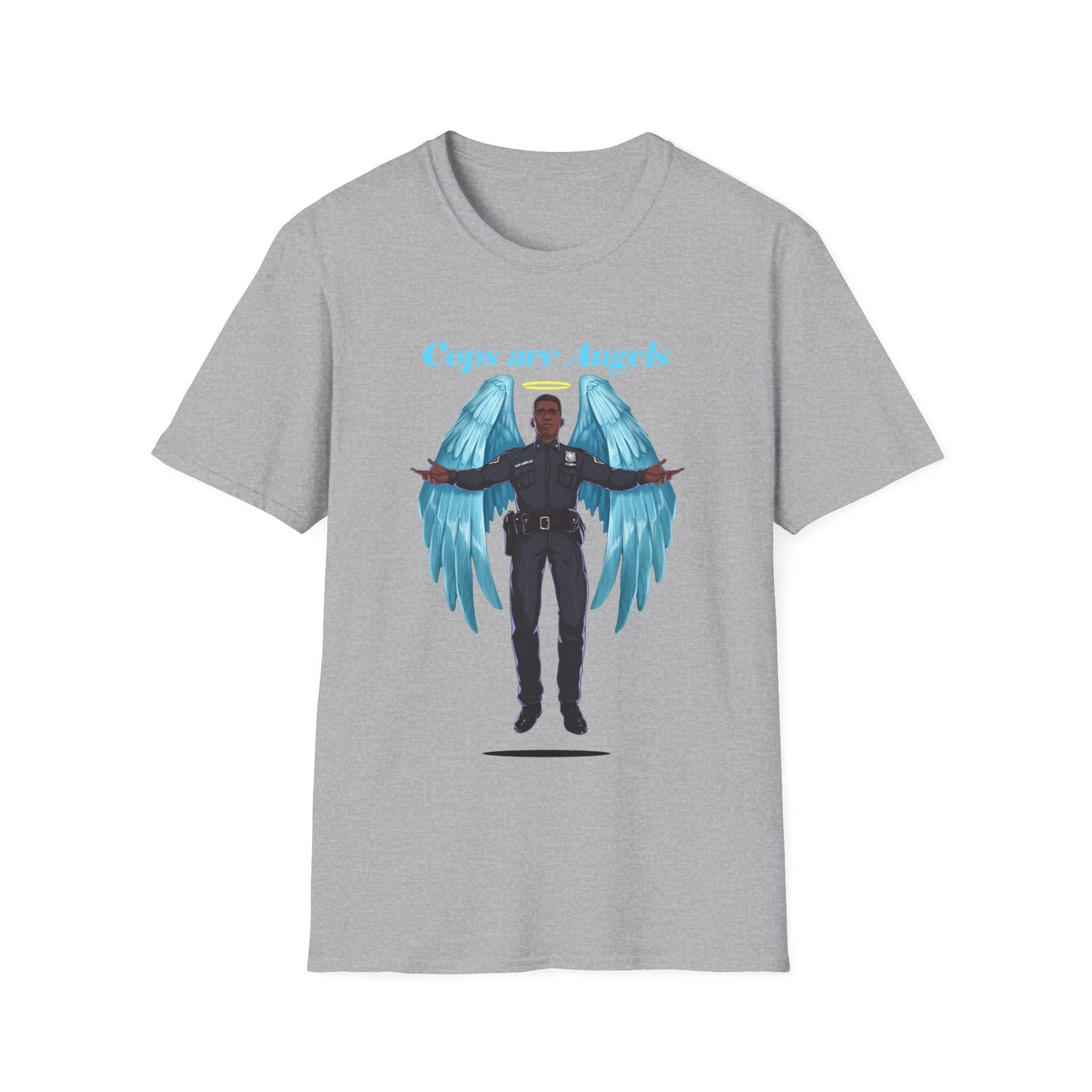 Black Male Angel Cop Unisex T-Shirt