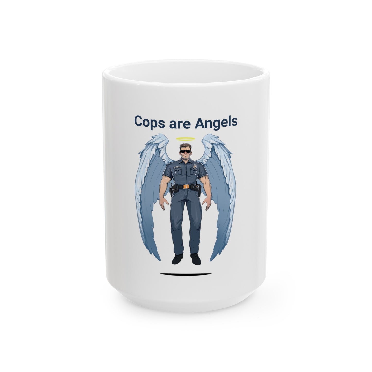 Male Angel Cop White Mug (11oz, 15oz)