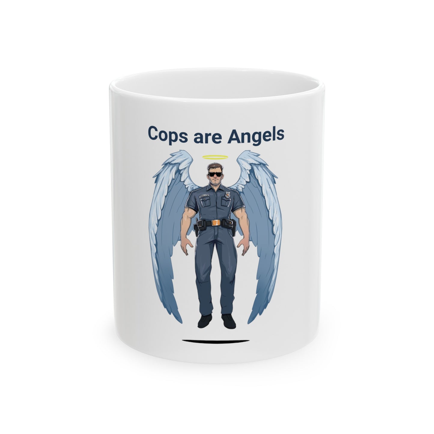 Male Angel Cop White Mug (11oz, 15oz)