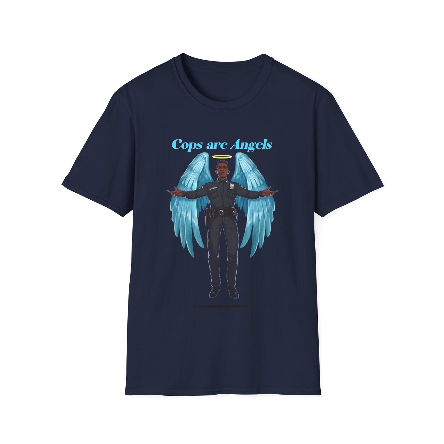 Black Male Angel Cop Unisex T-Shirt