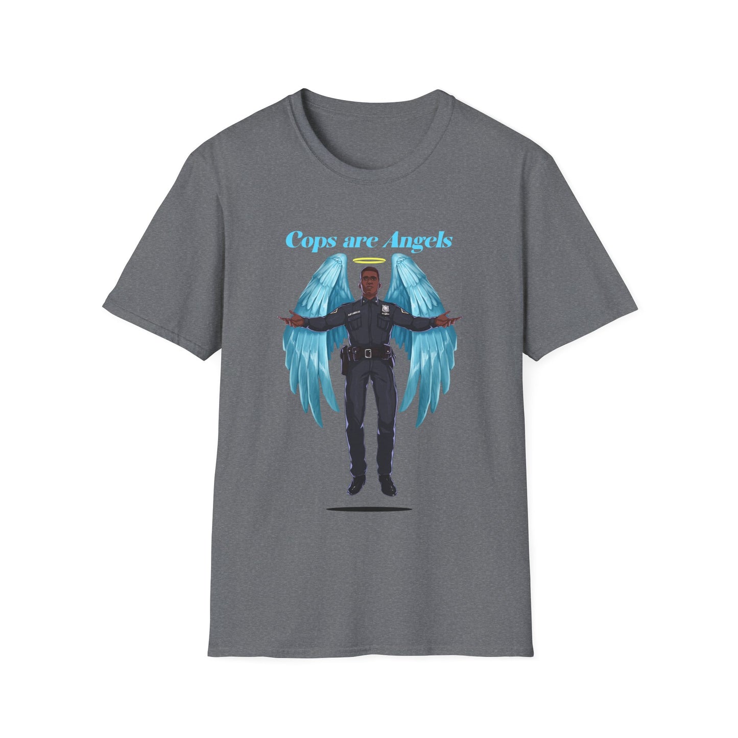 Black Male Angel Cop Unisex T-Shirt